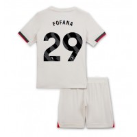Stroje piłkarskie Chelsea Wesley Fofana #29 Koszulka Wyjazdowej dla dzieci 2025-26 Krótki Rękaw (+ szorty)